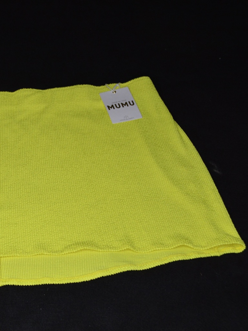 Show Me Your Mumu Mary Mini Scrunch Skirt Highlighter Yellow Swim Coverup Sz 3X